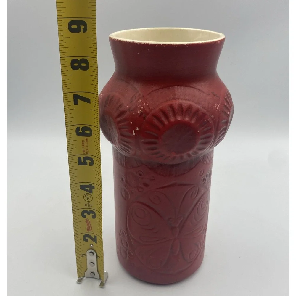Vintage McCoy Pottery Scandia Red Butterfly Vase Pattern‎ 620 8.5